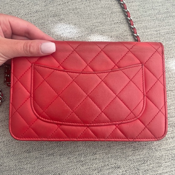 Chanel Lambskin Wallet on Chain Crossbody Bag - Picture 7 of 14